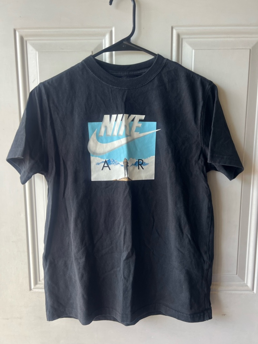 Nike Black T‑Shirt with Blue and White Nike Air Graphic